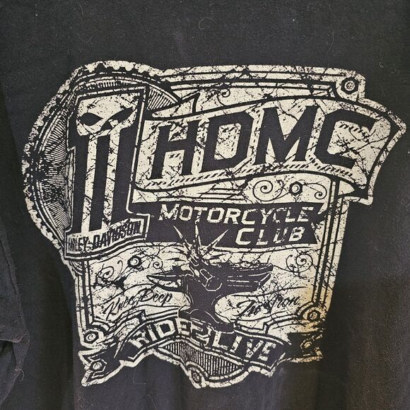 Harley Davidson Shirt Men's 2XLarge Black Milwaukee Motorcycle Club Long-sleeve - Picture 6 of 6